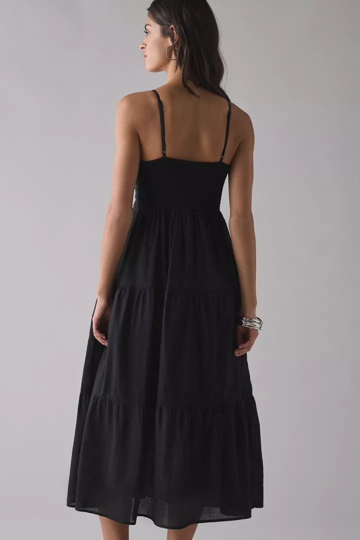 Kimchi Blue Serafina Lace Trim Tiered Babydoll Maxi Dress