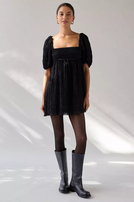 Kimchi Blue Daphne Ruffle Puff Sleeve Babydoll Mini Dress