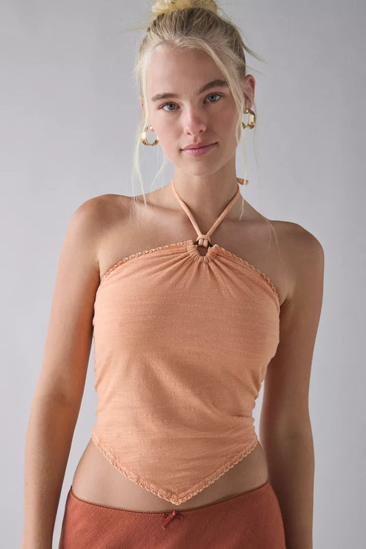 Kimchi Blue Mya Y-Neck Halter Crop Top